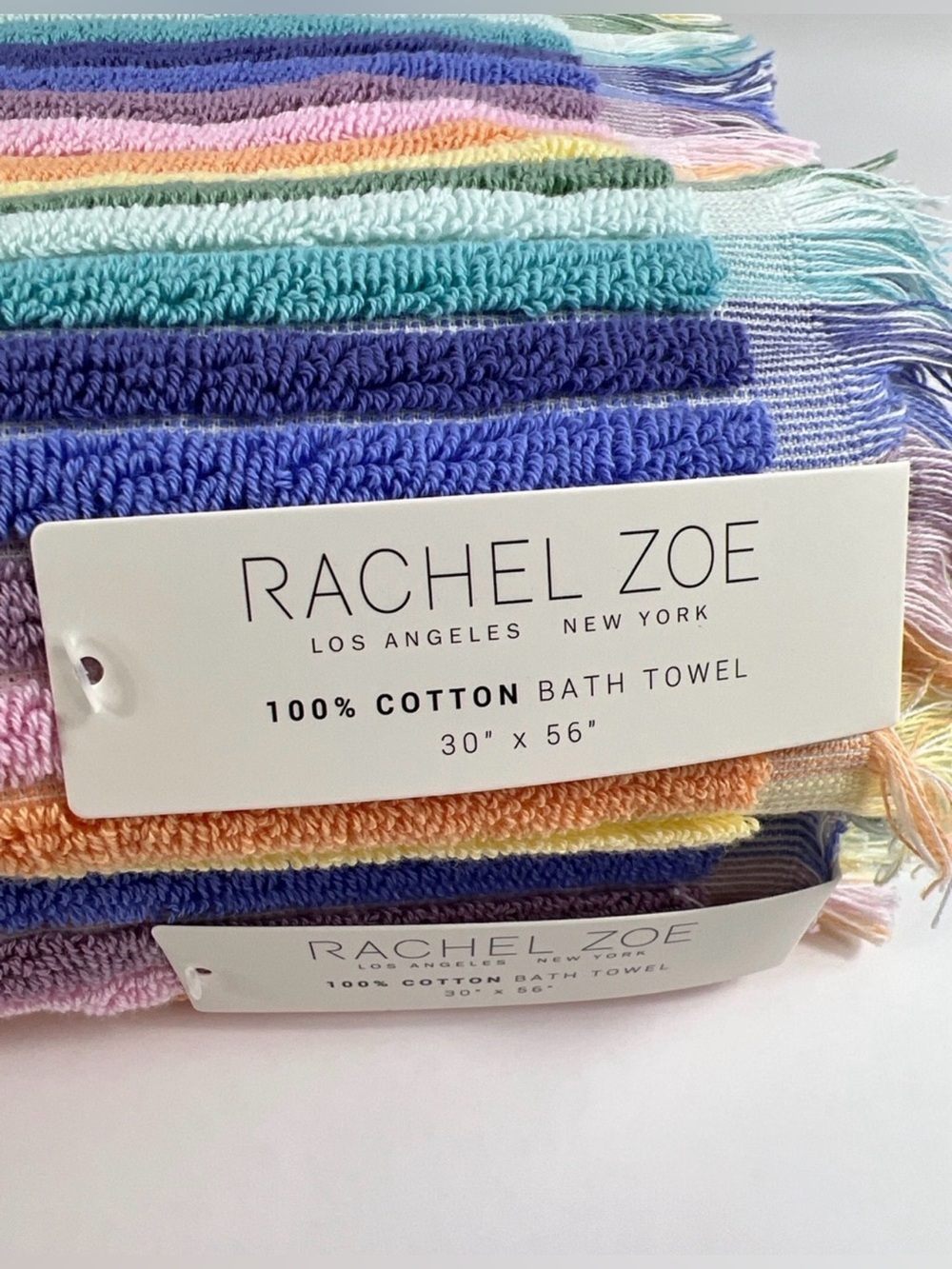 Rachel Zoe 100% Cotton Bath Towel Bundle - set of (2) 30”x56” - Brand new - Picture 2 of 7